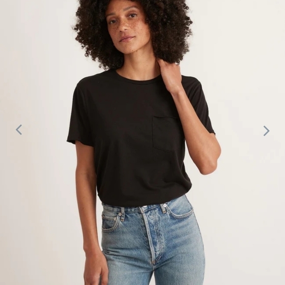 Marine layer Boyfriend Crew Tee in Black - Picture 4 of 11